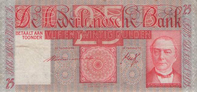 25 Gulden p50 4 5 1939 VF